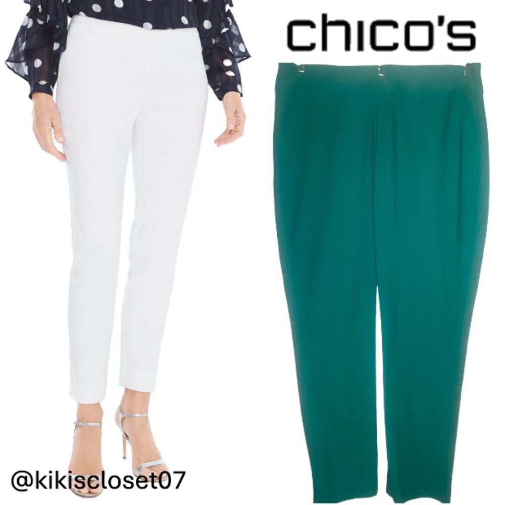 Chico's Pacific Teal So Slimming Brigitte Ankle Pants/ 2R/12 (New w/tags)